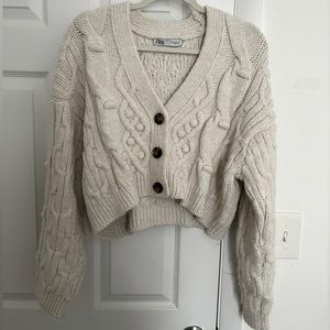 Zara Cropped Chunky Knit Sweater